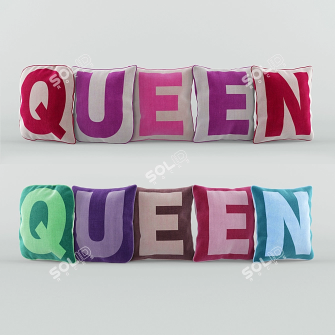 Luxury Queen Size Pillows 3D model image 1