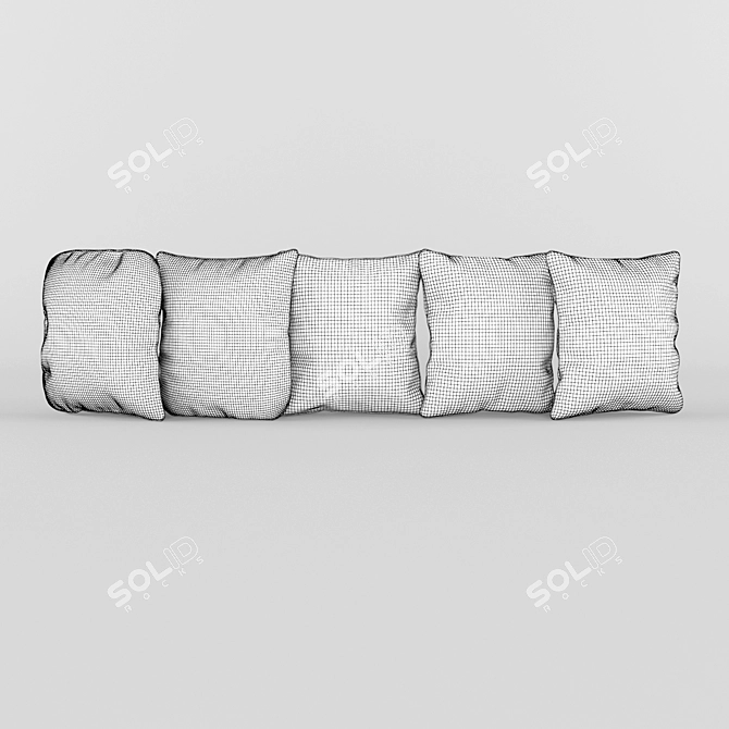 Luxury Queen Size Pillows 3D model image 3