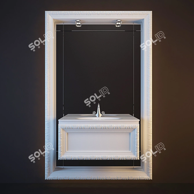 Elegant Bathroom Furniture Set 3D model image 1