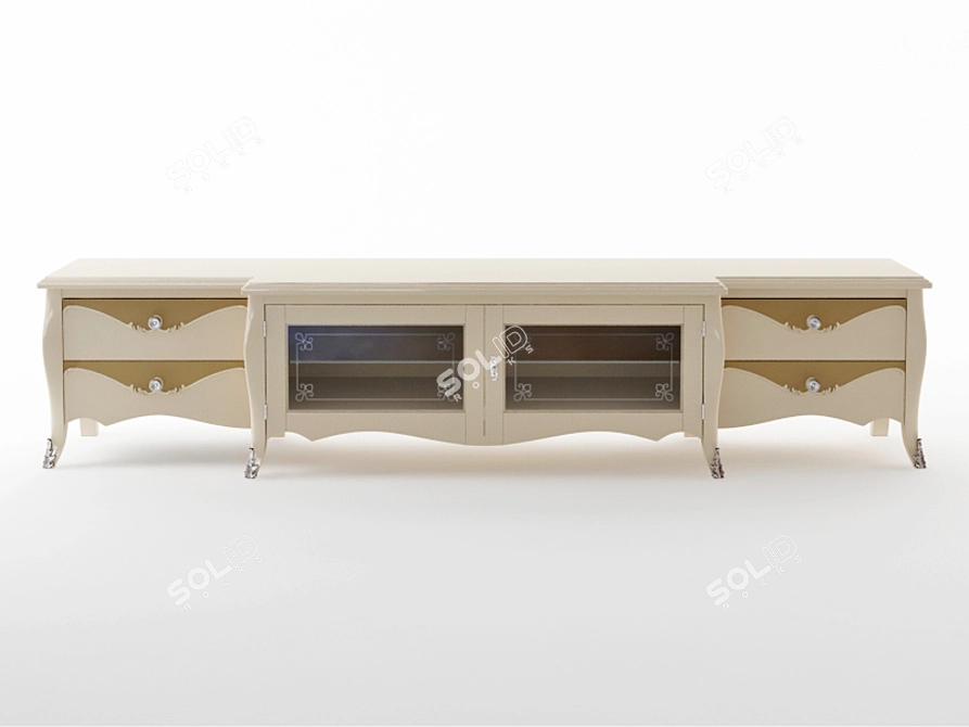 Elegant PREGNO TV Stand - CM44R 3D model image 1