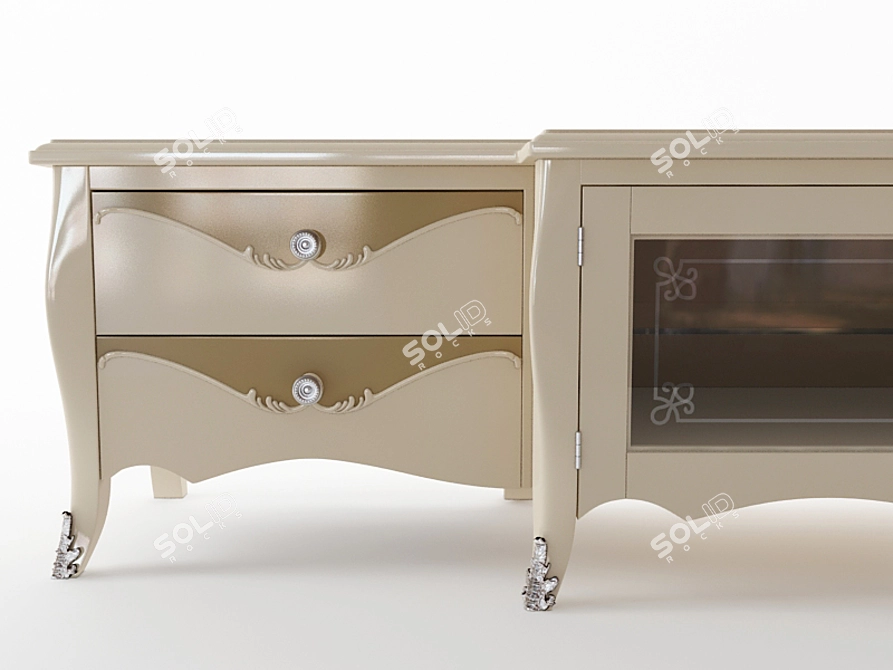 Elegant PREGNO TV Stand - CM44R 3D model image 2