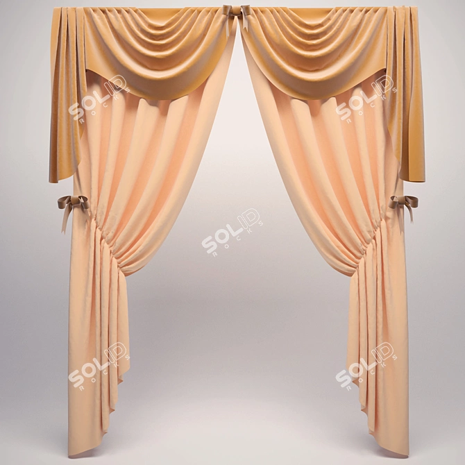 Elegant Curtain Collection 3D model image 1