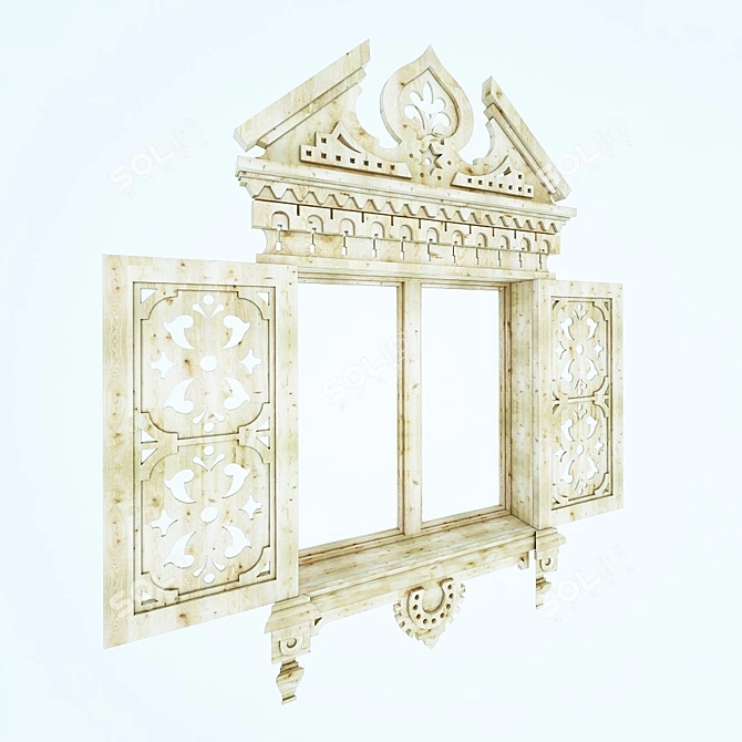 Vintage Architectural Window Detail 3D model image 1