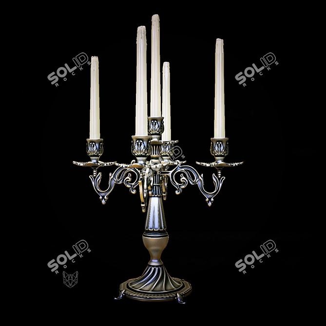 Elegant Candelabrum: V-Ray & Corona Compatible 3D model image 1