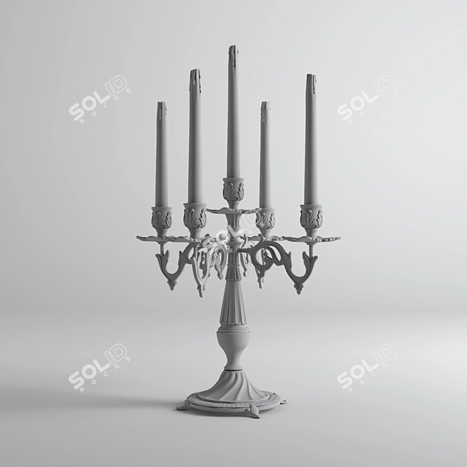 Elegant Candelabrum: V-Ray & Corona Compatible 3D model image 4