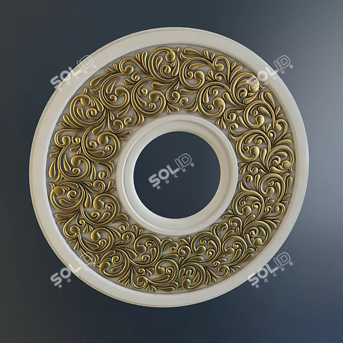 Elegant Fretwork Ornament 3D model image 1