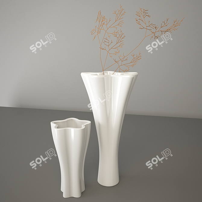 Elegant Decor Vases 3D model image 1