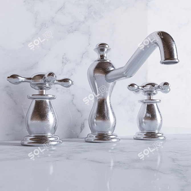 Antica Brass Bath Mixer 3D model image 1