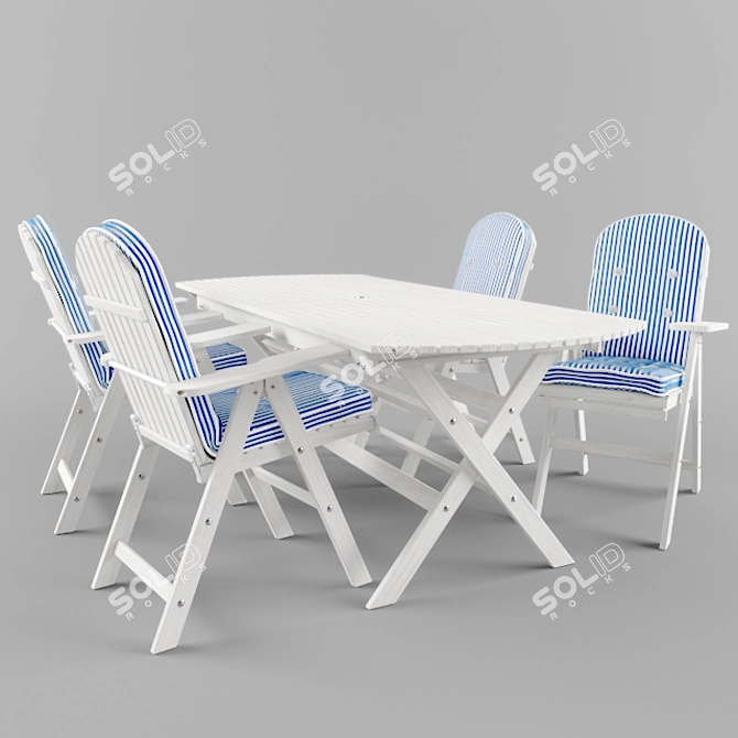 Classic New England Outdoor Seating 3D model image 1