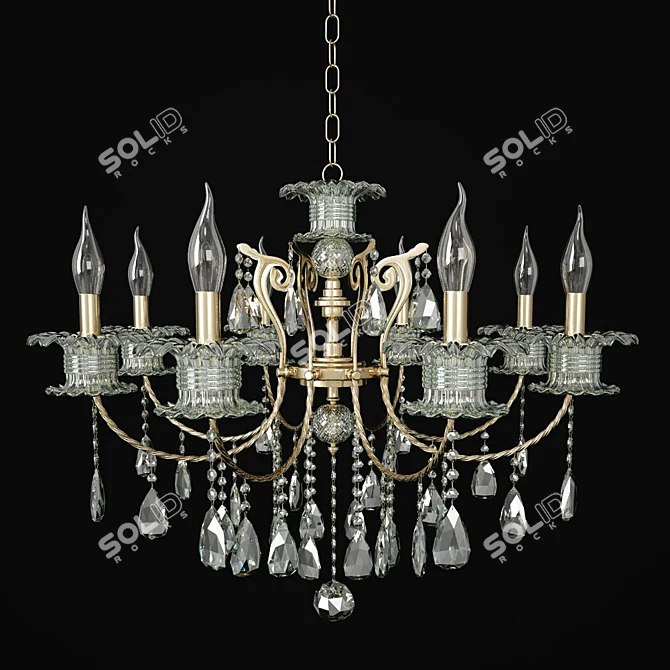 Elegant German Hanging Chandelier - 8828-48 BLITZ 3D model image 1