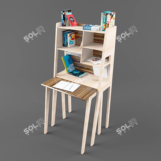 Title: Retractable Workspace Shelf 3D model image 1