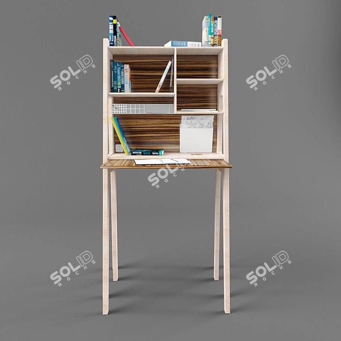 Title: Retractable Workspace Shelf 3D model image 3