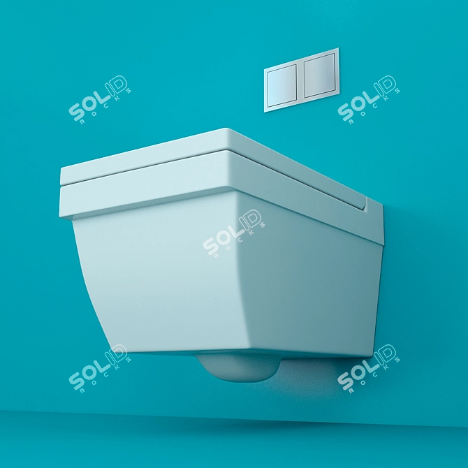 Modern Hanging Toilet Bowl 3D model image 2