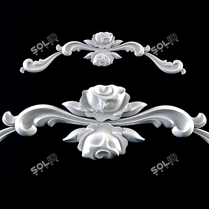 Elegant Decorative Moulding 3D model image 1