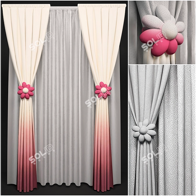 Elegant Window Coverings 3D model image 1