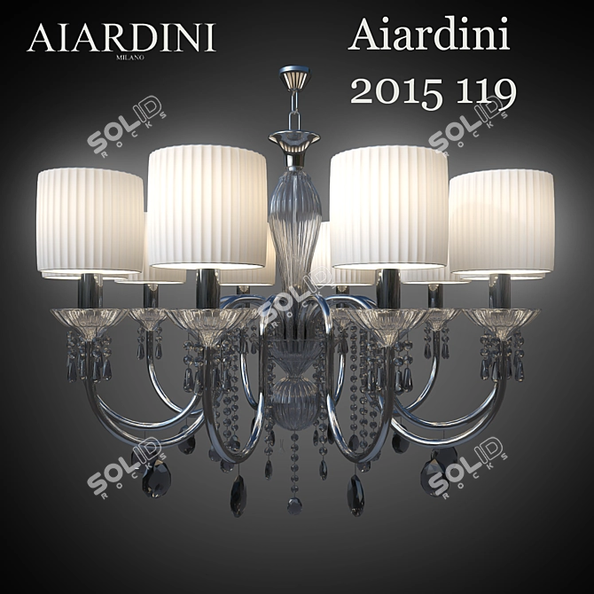 Aiardini Chandelier 2015: Elegant Crystal 12-Light 3D model image 1