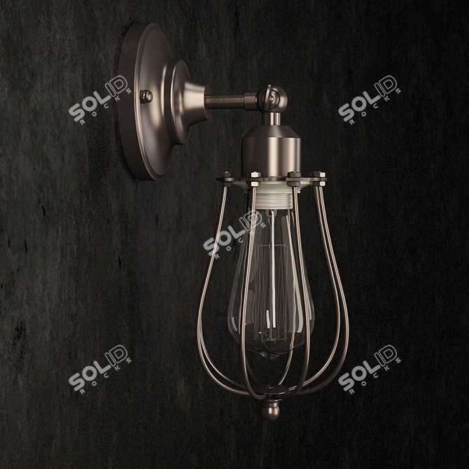 Vintage Filament Cage Wall Sconce 3D model image 1