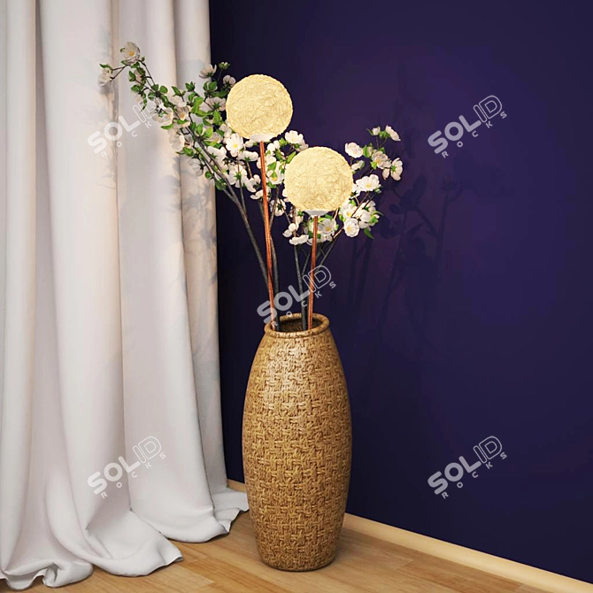 Elegant Spring Floor Lamp 3D model image 2