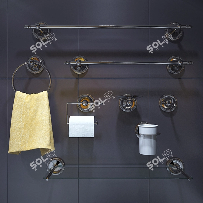 Elegant Antique Georgian Bath Set 3D model image 1