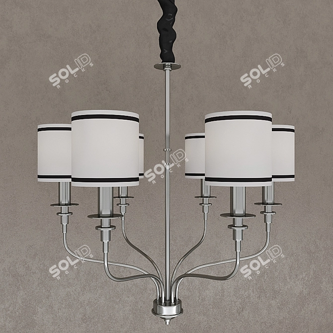 LuceSolara Hanging Chandelier - Height Adjustable 6-Light E14 3D model image 1