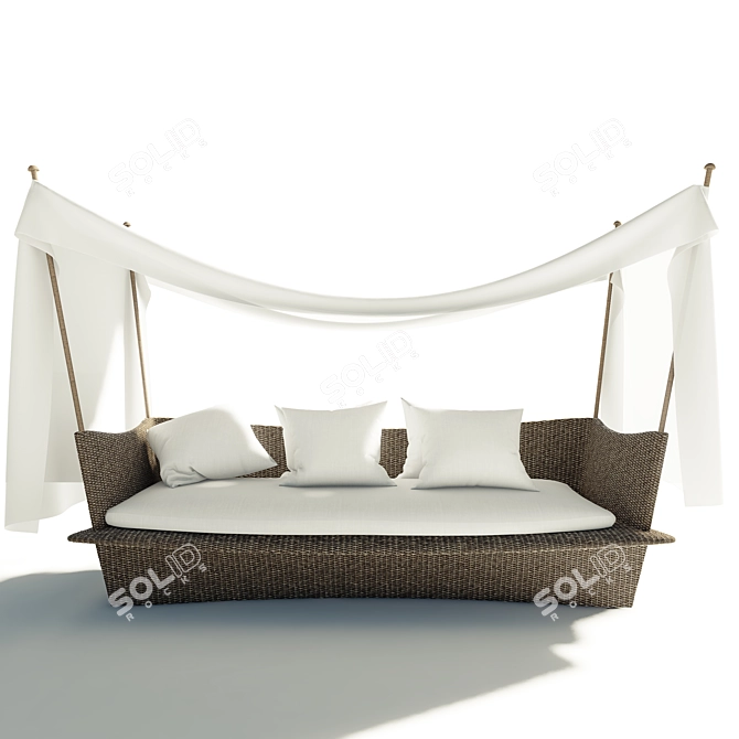 Coastal Oasis: Beach Sofa with Shade 3D model image 2