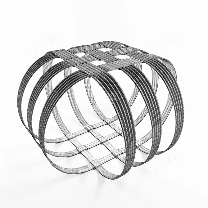 Elegant Wrought Iron Stool  3D model image 2