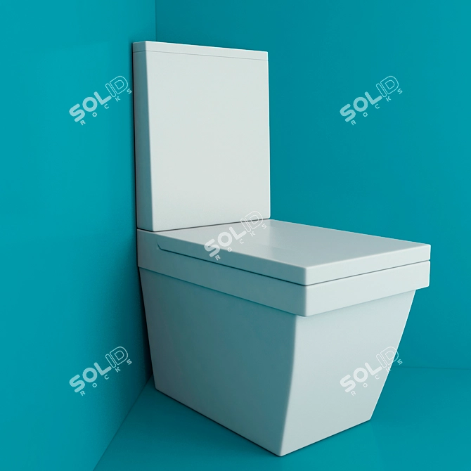 Corner Flush Toilet 3D model image 1