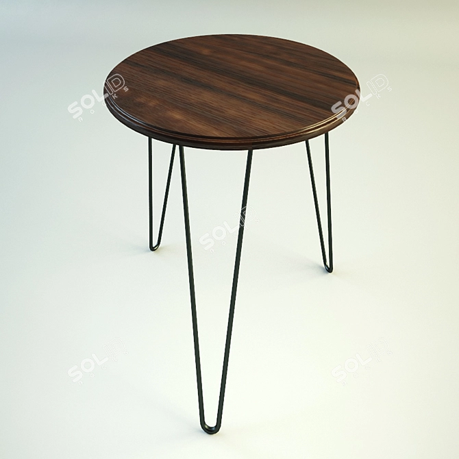 Sleek Bamboo Steel Coffee Table 3D model image 1