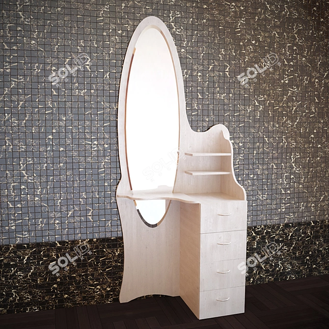 Elegant Mosaic Dressing Table 3D model image 1