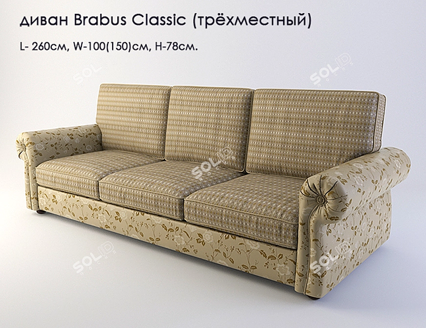 Luxury Furman Brabus Classic Sofa 3D model image 1