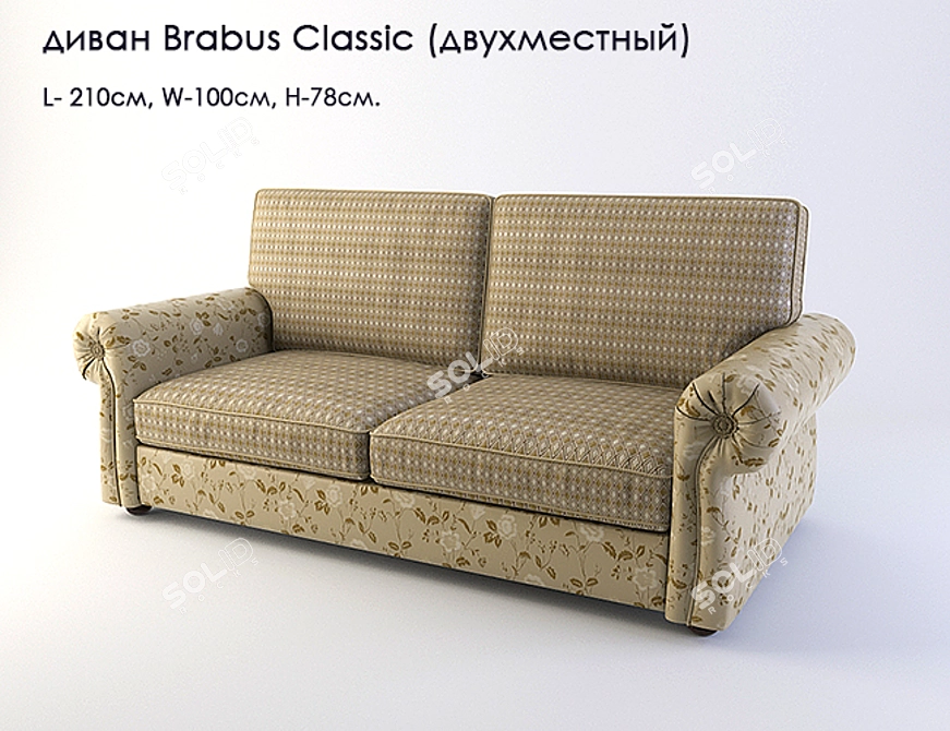 Luxury Furman Brabus Classic Sofa 3D model image 2