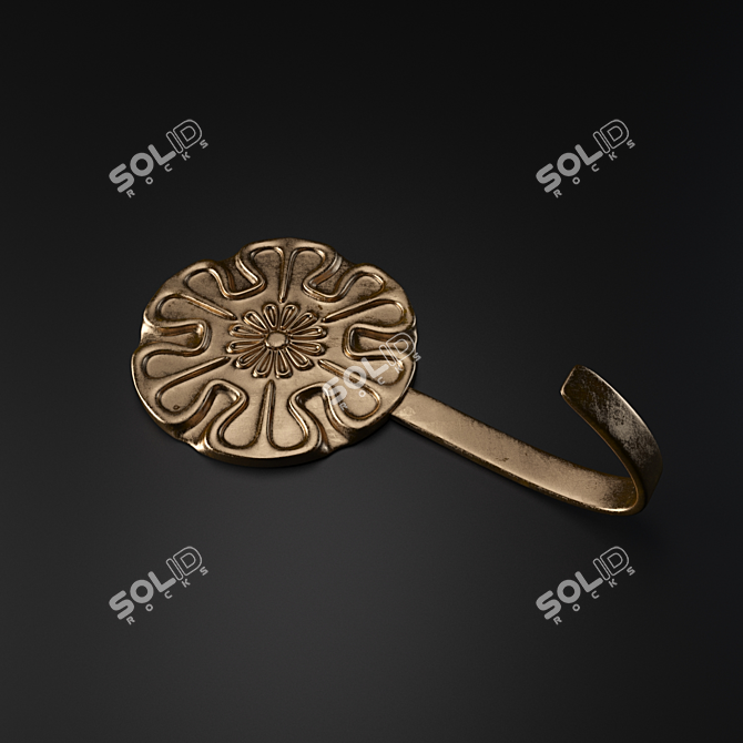 Sleek Metal Coat Hook 3D model image 1