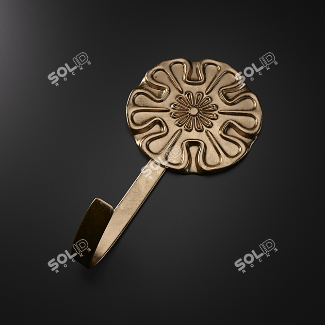 Sleek Metal Coat Hook 3D model image 2