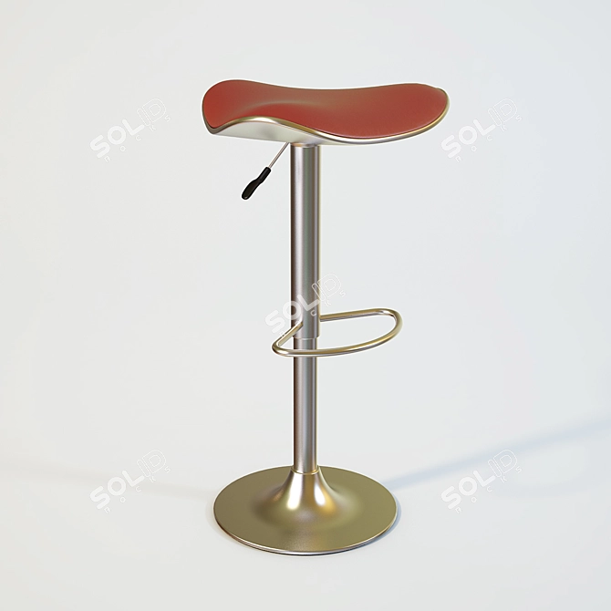 Sleek Triangle Barstool 3D model image 1