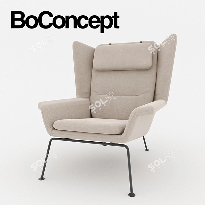 Modern Comfort: BoConcept's Hamilton Armchair 3D model image 1