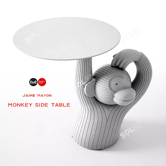 Title: Monkey-Side Table: For Soul, Books & Bananas 3D model image 1