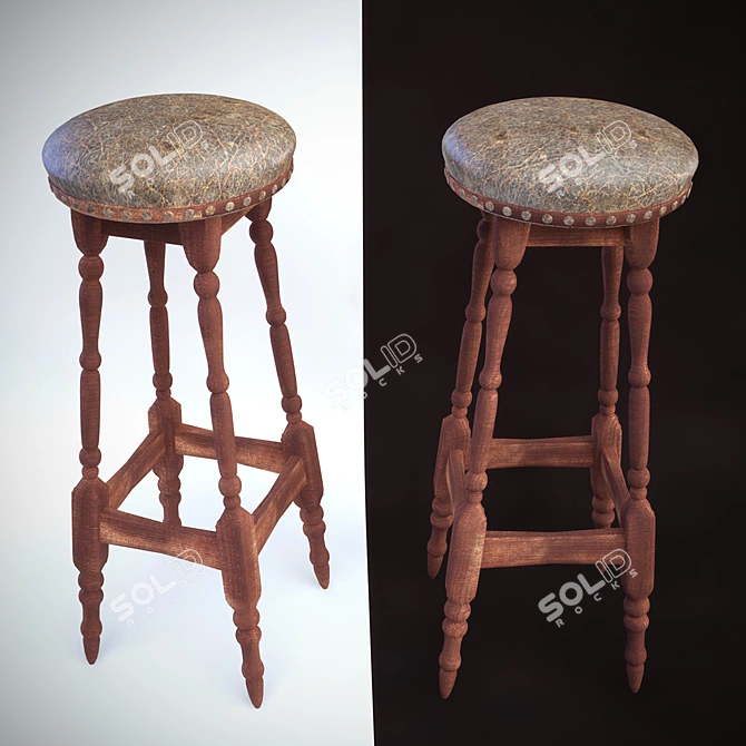 Sleek and Stylish Bar Stool 3D model image 1