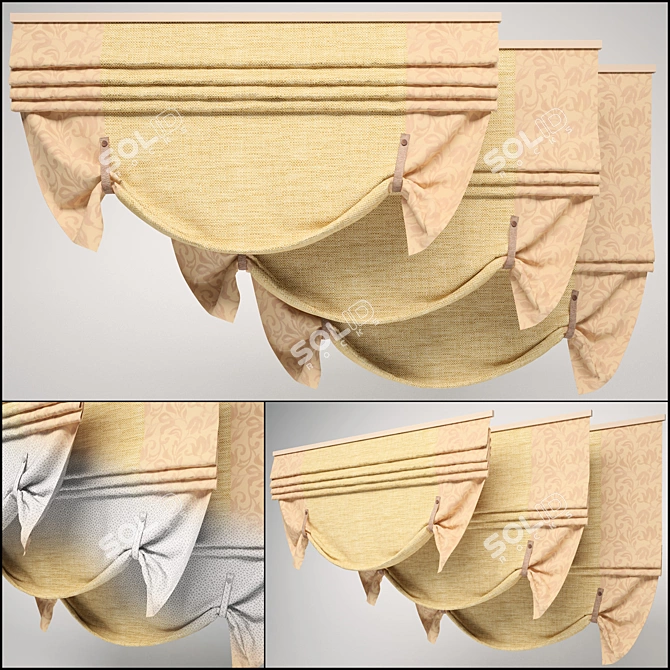 Elegant Roman Shades 3D model image 1