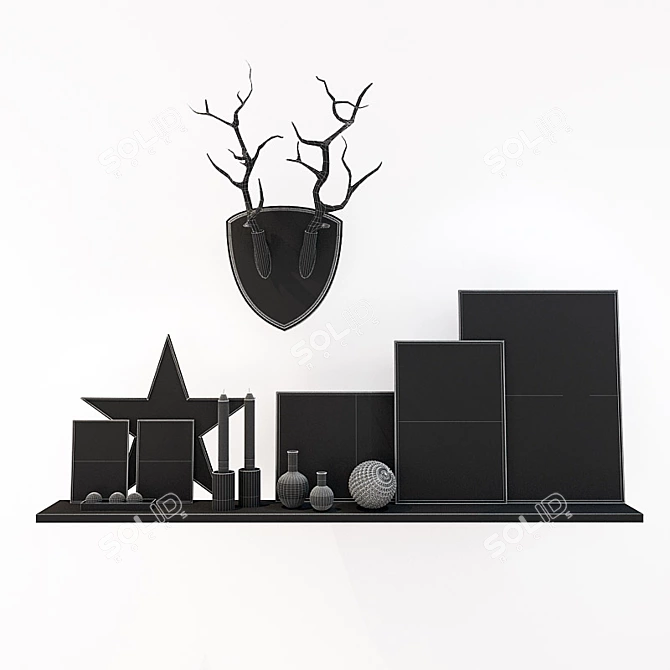 Elegant Shelf Set: Stylish Decor Solution 3D model image 2