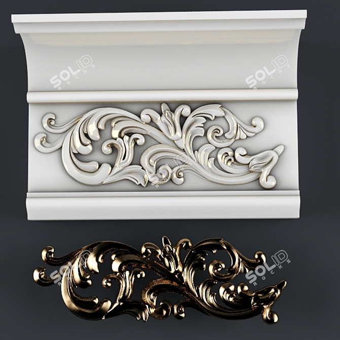 Elegant Cornice 3D model image 1