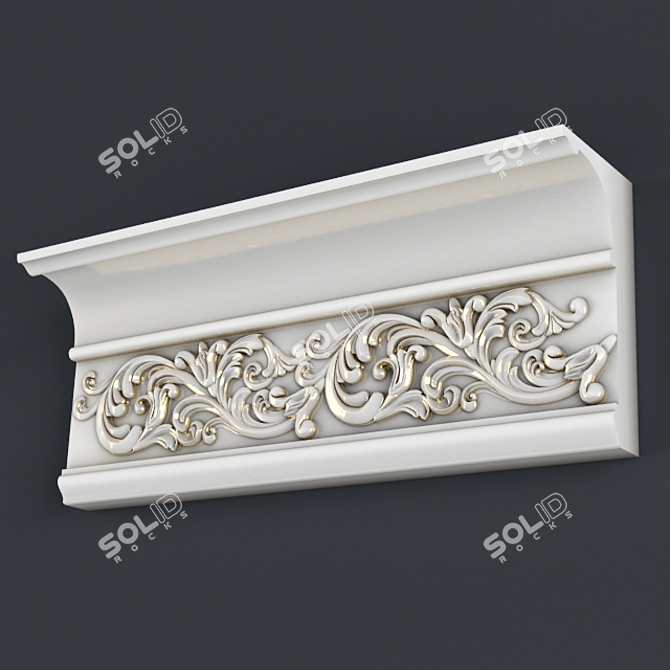 Elegant Cornice 3D model image 2