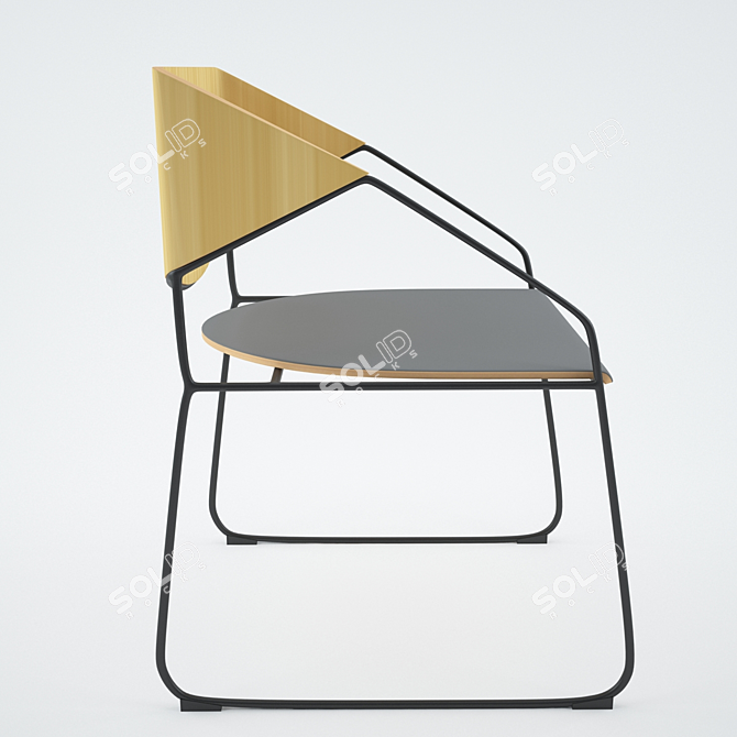 Sleek Metal Wire Chair 3D model image 1