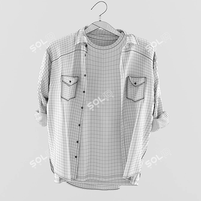 Classic Cotton Shirt 3D model image 2