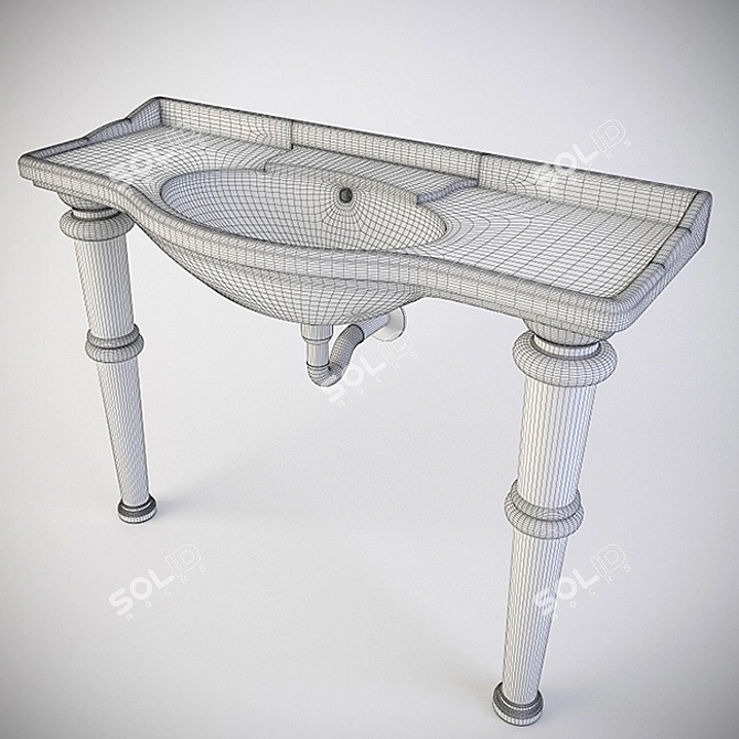 Royal Console Washbasin: Elegant Ceramica Althea Design 3D model image 3