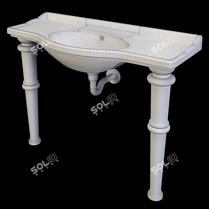 Royal Console Washbasin: Elegant Ceramica Althea Design 3D model image 6