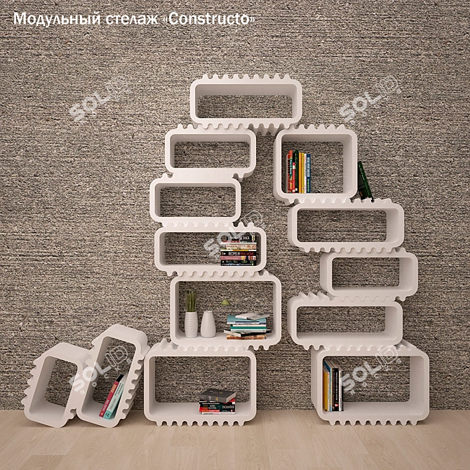 Customizable Modular Cabinet 3D model image 1