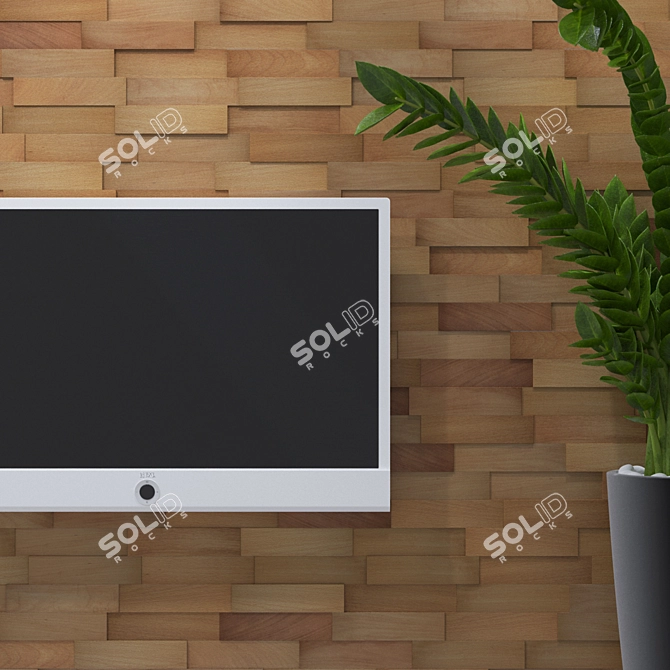 Natural Beech 3D Wall Panels: Stunning Interior Decor 3D model image 2