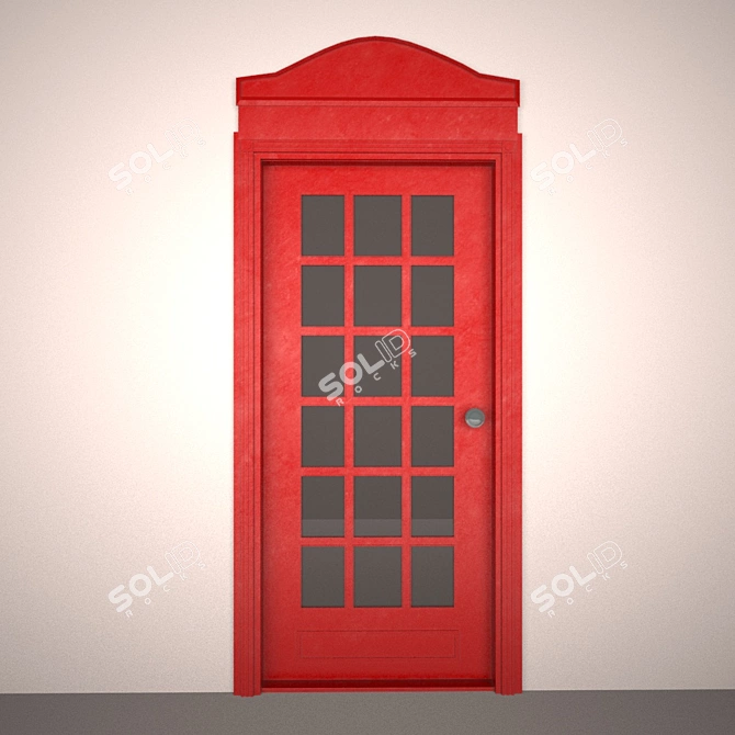 Title: English-Style Red Door 3D model image 1