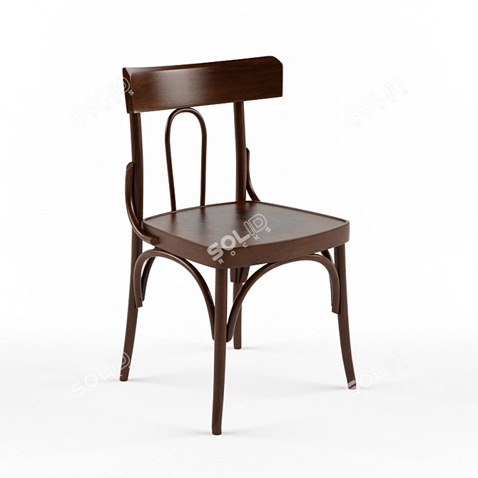 Arabic Inspired Wooden Chair 3D model image 1