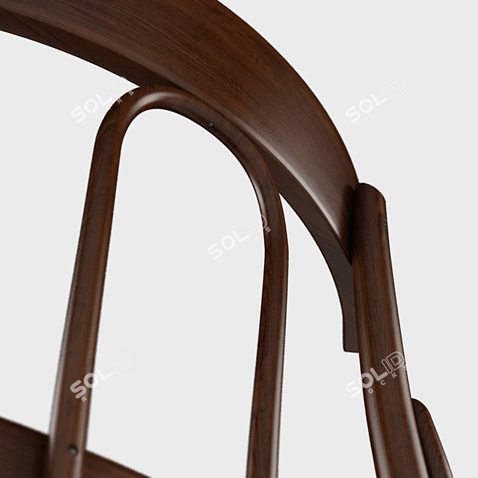 Arabic Inspired Wooden Chair 3D model image 3